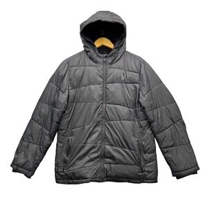 Spyder Puffer Jacket Boys Size XL (18/20) Black Full Zip Insulated Winter Coat